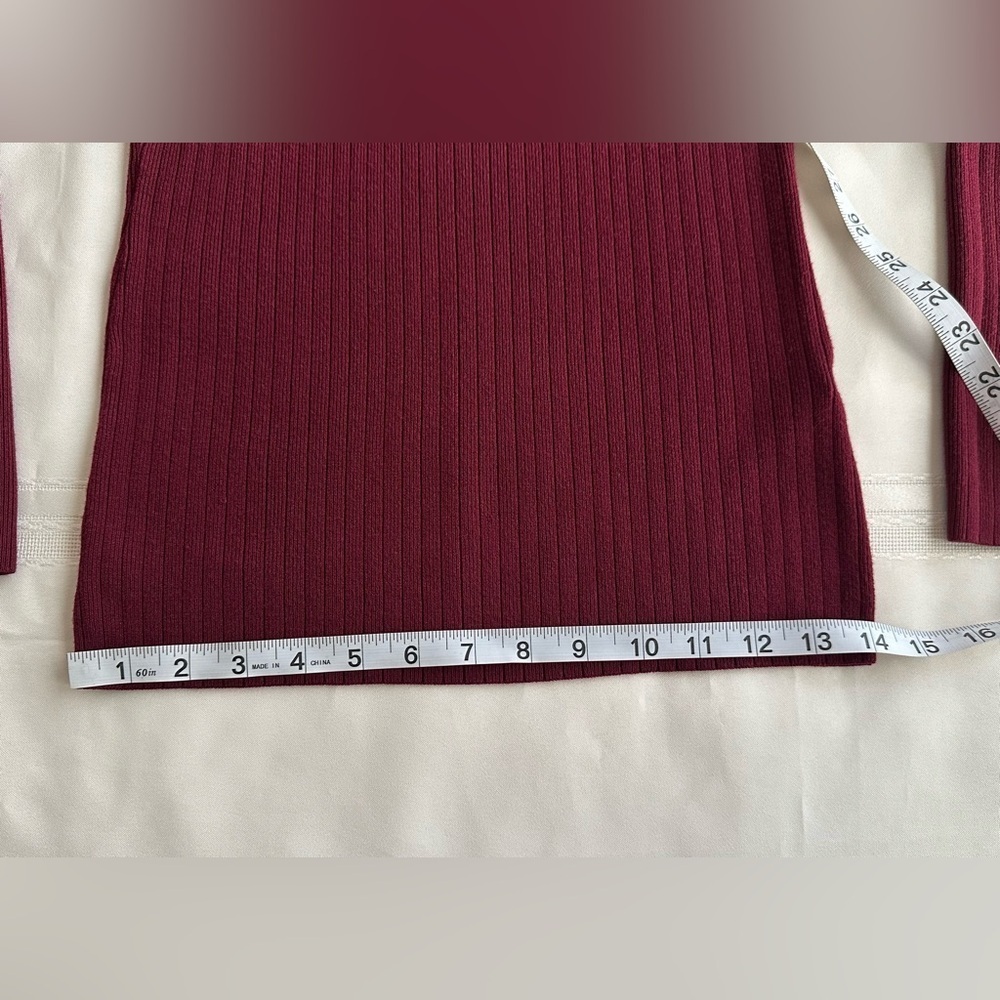 White House Black Market Off-Shoulder Burgundy Sweater - Picture 10 of 14